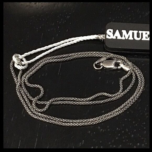 Samuel B. Jewelry - SAMUEL B Sterling Silver Popcorn Necklace Oxidized Caviar Chain 20” NWT